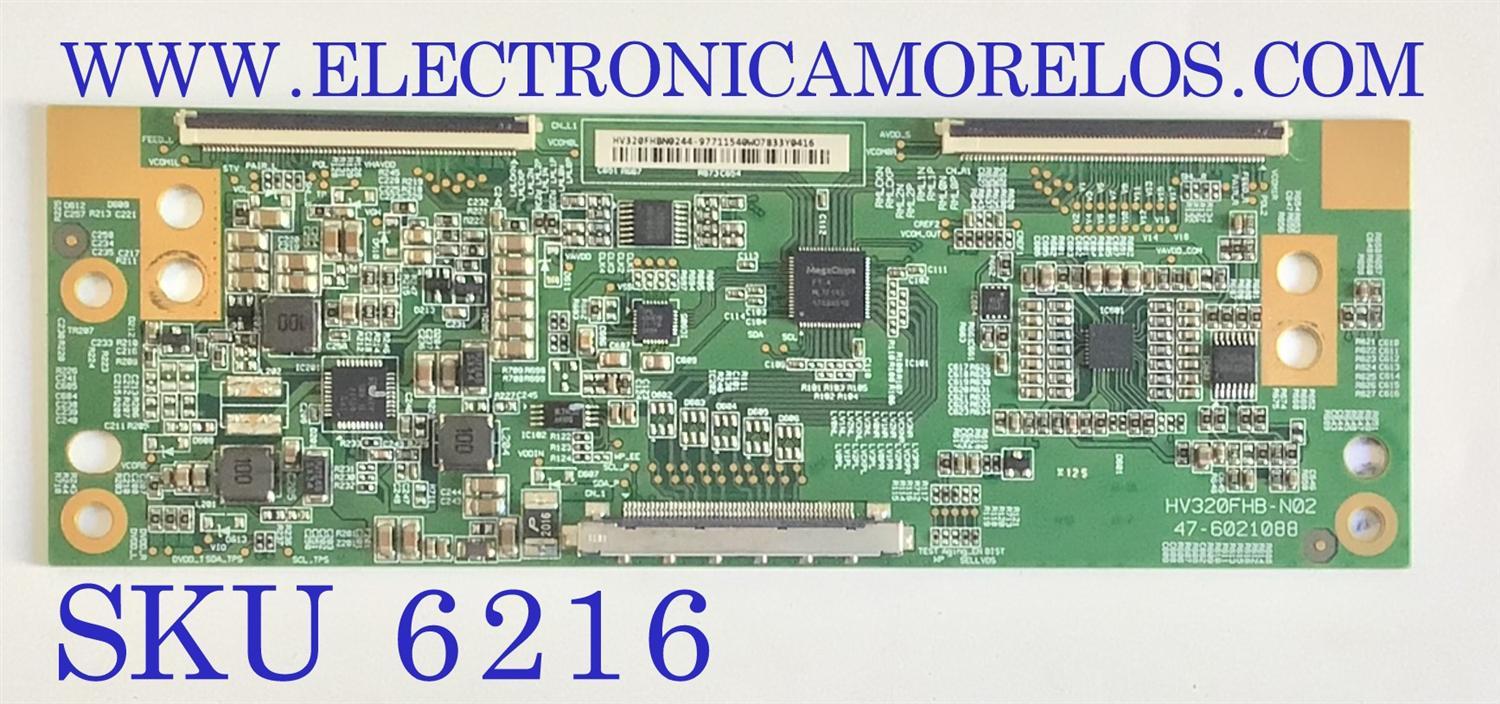 T-CON PARA MONITOR LG / NUMERO DE PARTE 44-97711540 / 47-6021088 /  HV320FHB-N02 / PANEL LGM320EB41 / MODELO 32MA70HY-PA.AUSEESN